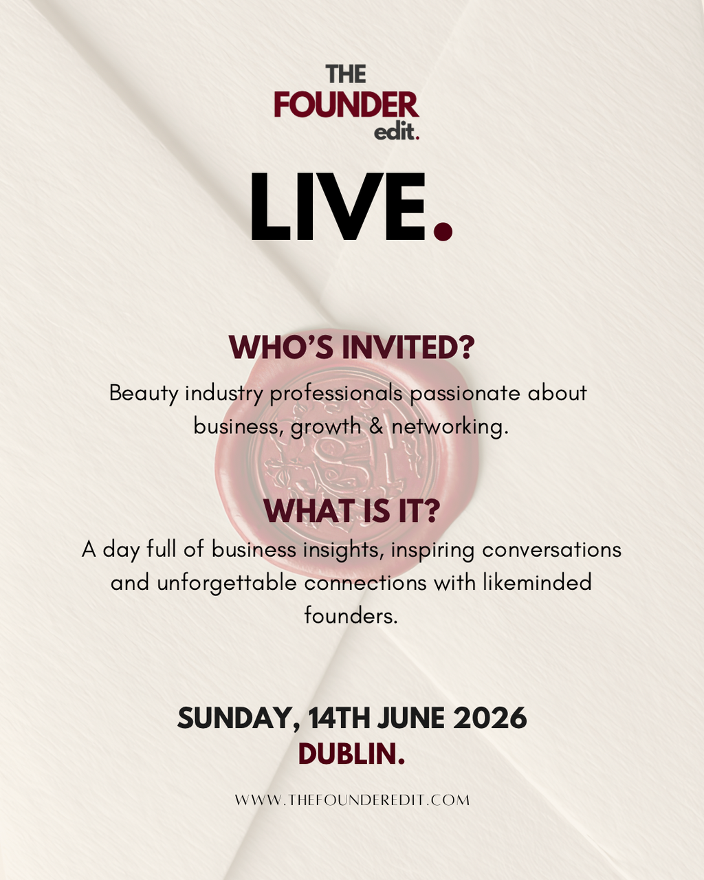 The Founder Edit LIVE. (June 2026)