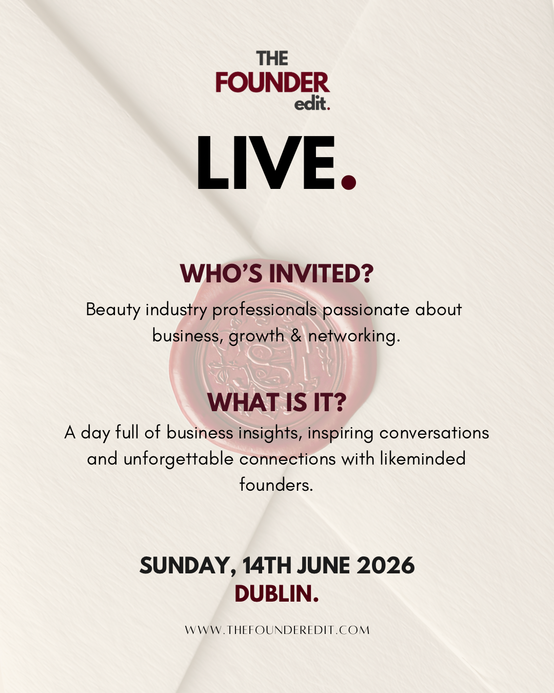 The Founder Edit LIVE. (June 2026)